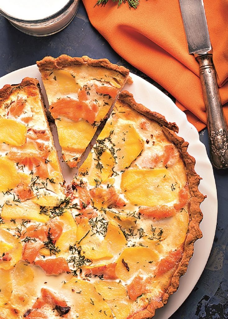 Bramborový quiche s lososem