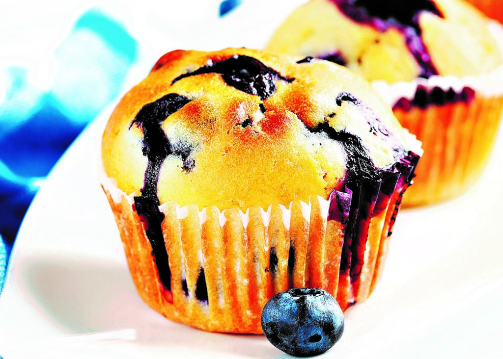 Tvarohové muffiny s borůvkami