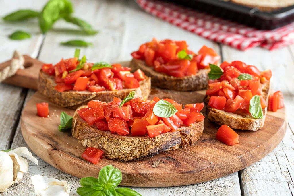 Letní bruschetta s rajčaty