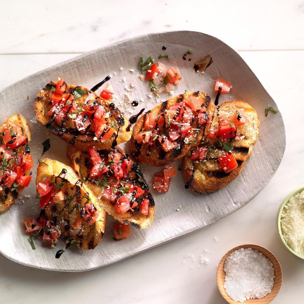 Rajčatová bruschetta s bazalkou