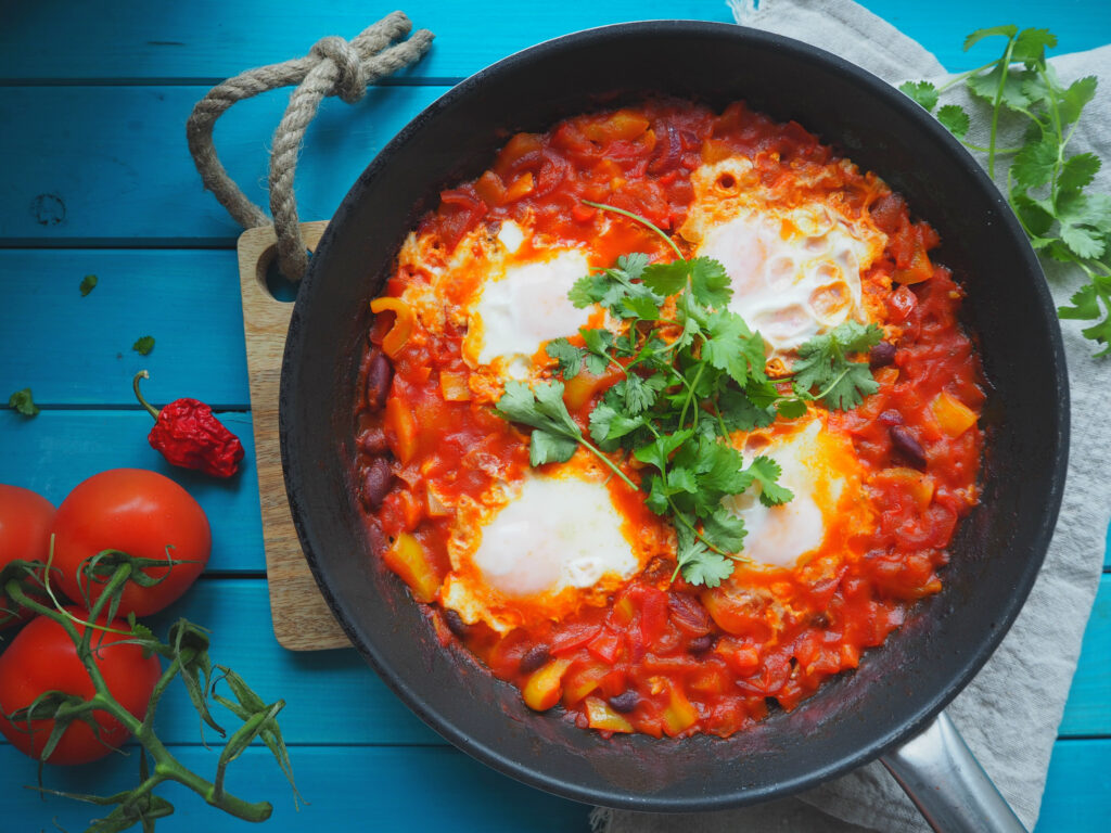 Huevos rancheros s fazolemi